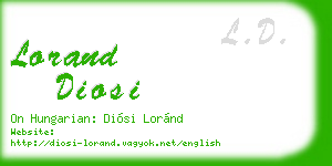 lorand diosi business card